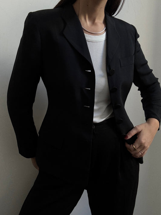 Vintage Giorgio Armani Black Fitted Blazer Size X-Small
