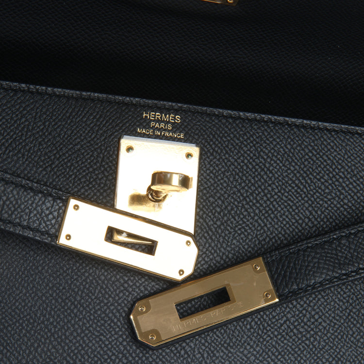 2020 Hermes Black Epsom Sellier Kelly 28