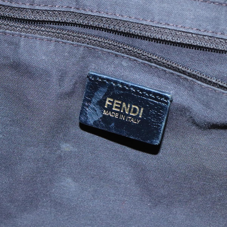 Black Fendi Zucchino Canvas Hobo Bag