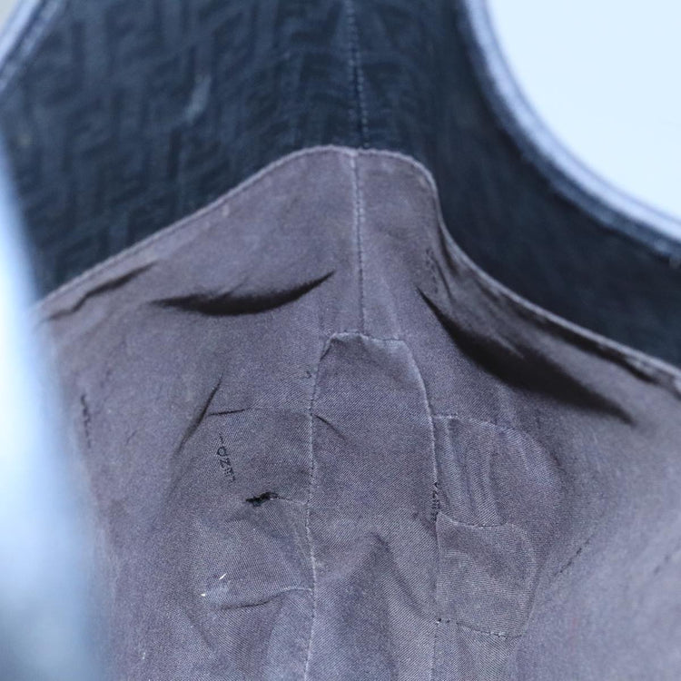 Black Fendi Zucchino Canvas Hobo Bag