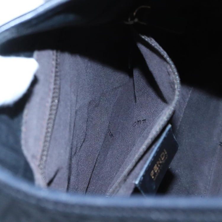 Black Fendi Zucchino Canvas Hobo Bag
