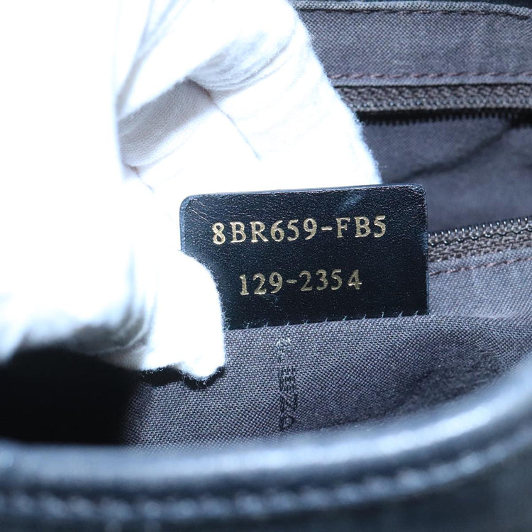 Black Fendi Zucchino Canvas Hobo Bag