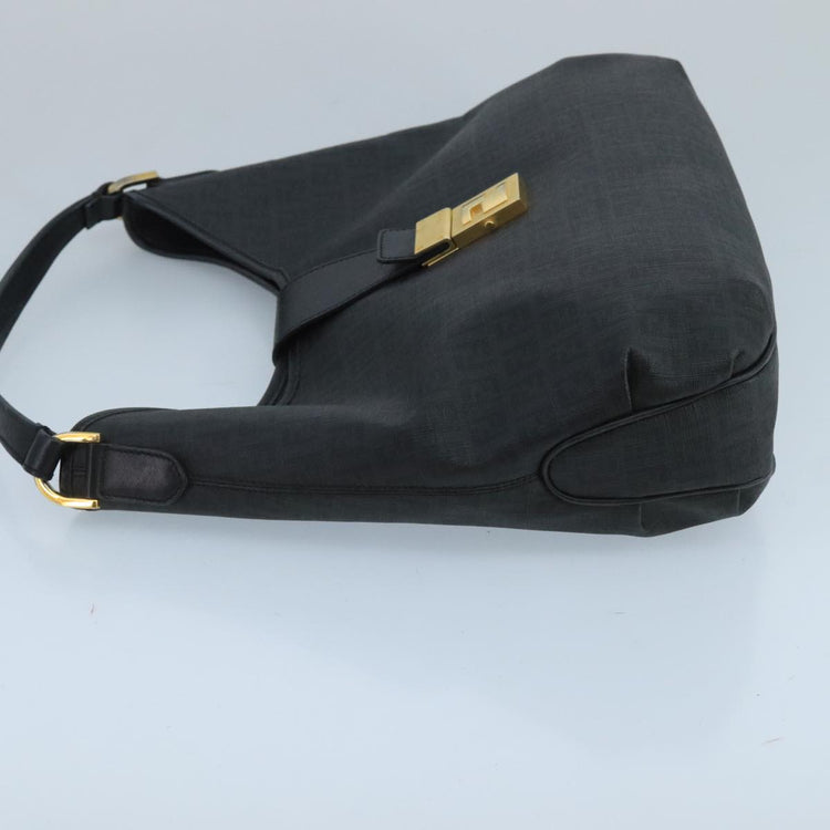 Black Fendi Zucchino Canvas Hobo Bag