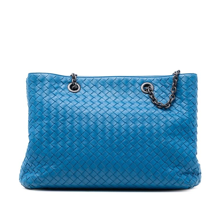 Vintage Blue Bottega Double Chain Tote