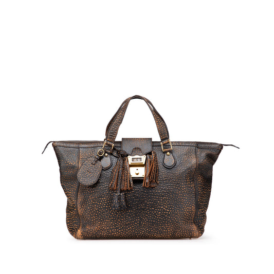 Gucci Embossed Leather Weekender Bag