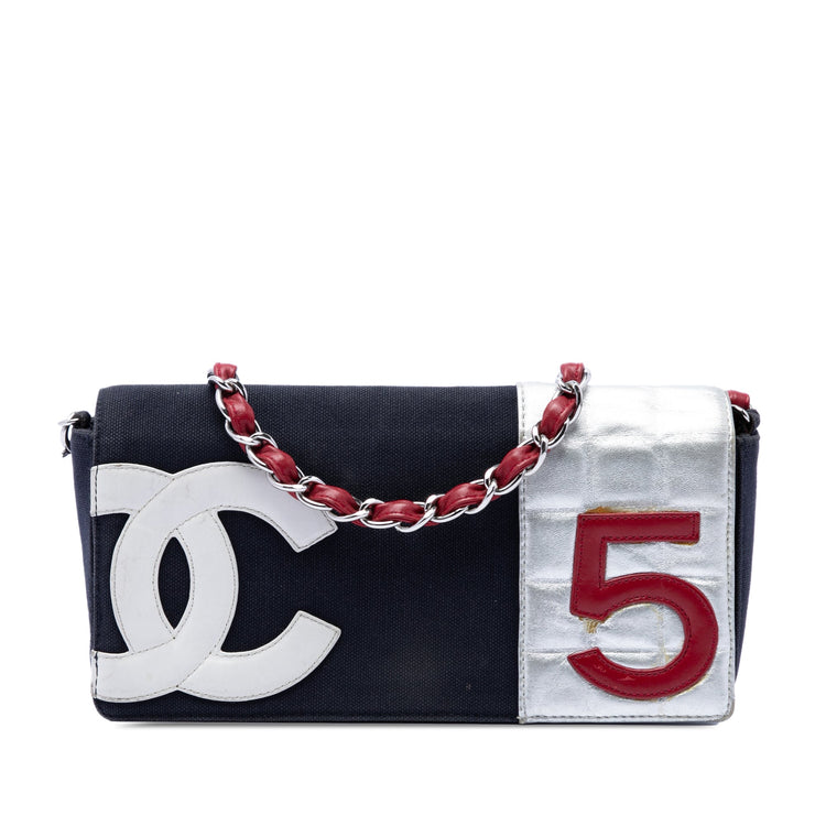Vintage Chanel Choclate Bar Metallic Flap Bag