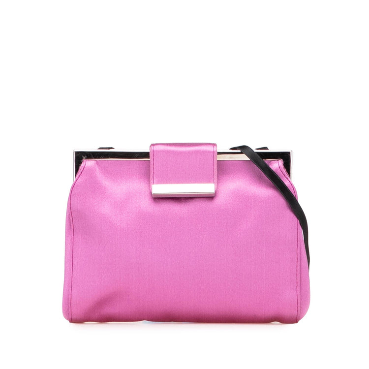 Vintage Miu Miu Pink Satin Clutch On Strap