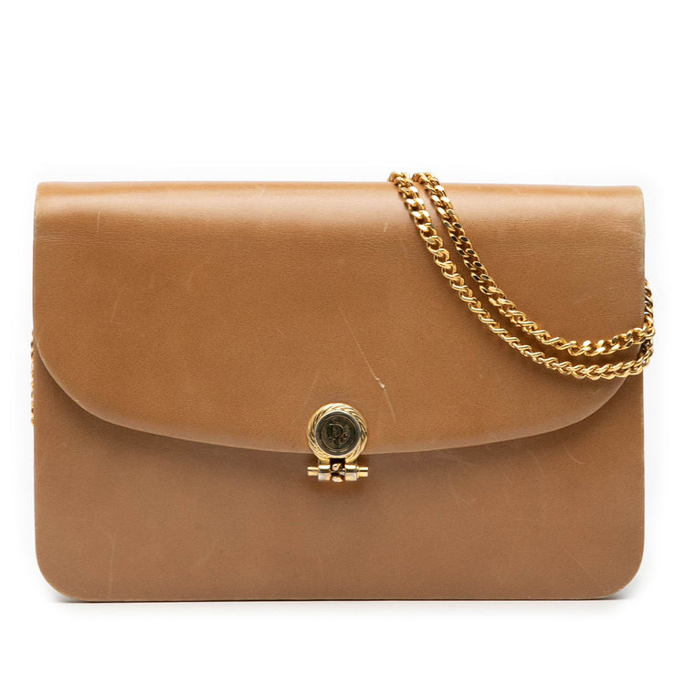 Vintage Brown Dior Chained Shoulder Bag