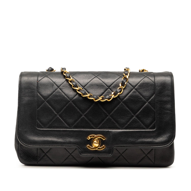 Vintage Black Chanel LambSkin Diana Bag