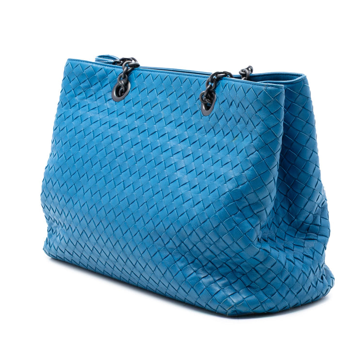 Vintage Blue Bottega Double Chain Tote