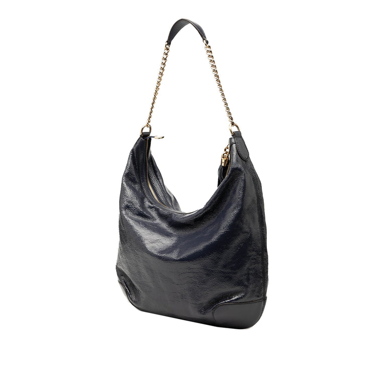 Vintage Gucci Patent Navy Blue Shoulder Bag