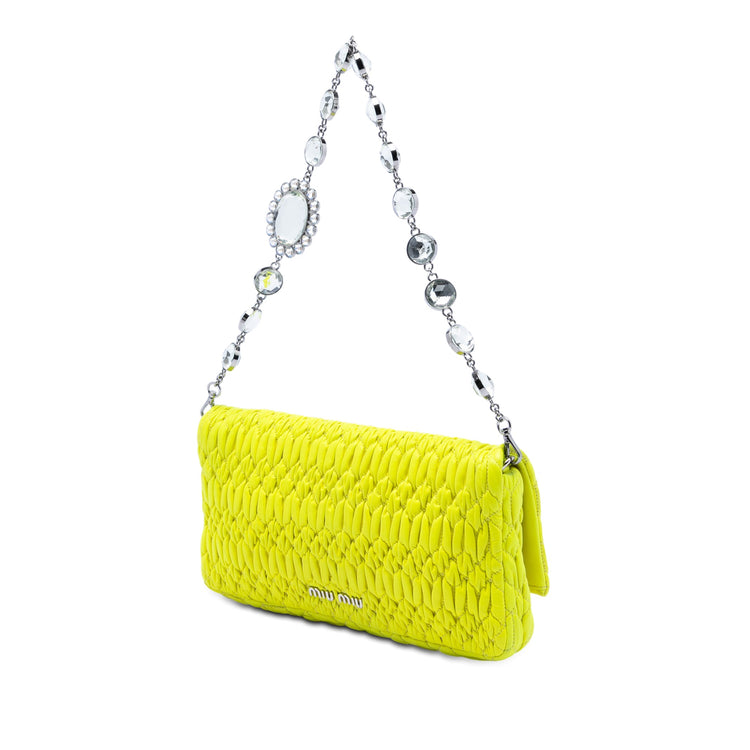 Vintage Miu Miu Yellow Crystal Chain Bag