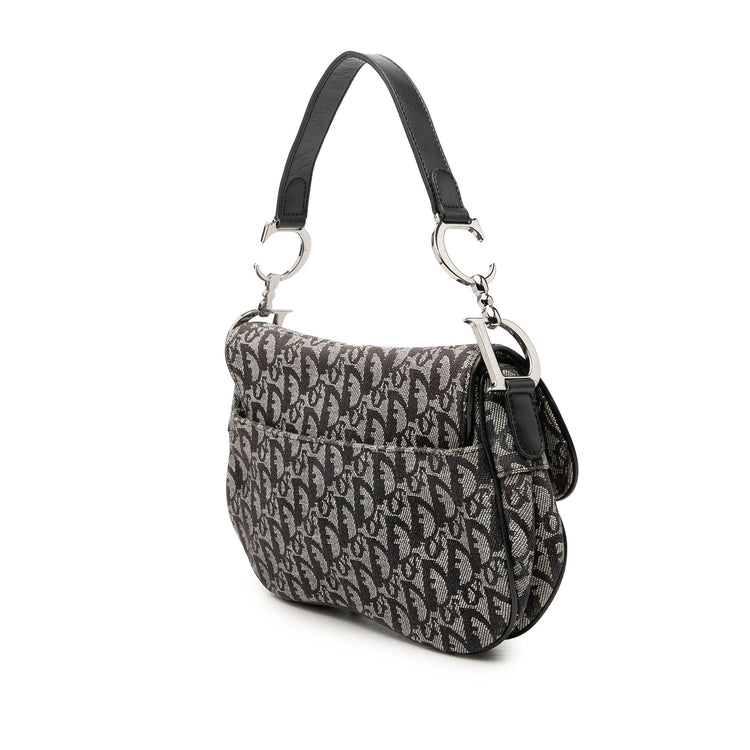 Vintage Dior Double Canvas Saddle Bag