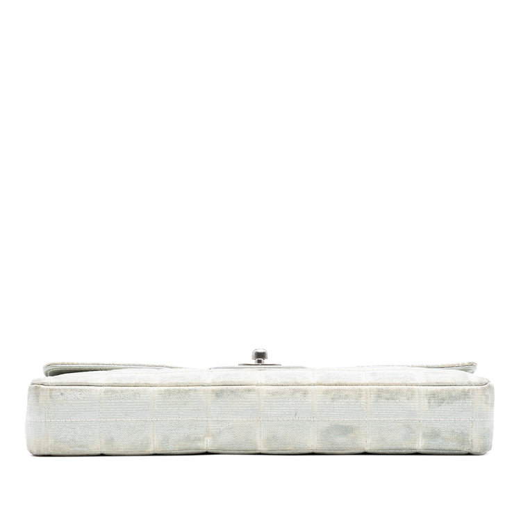 Vintage Chanel Silver East West Flap Bag