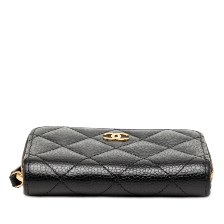 Vintage Chanel Quilted Caviar Zip Coin Pouch