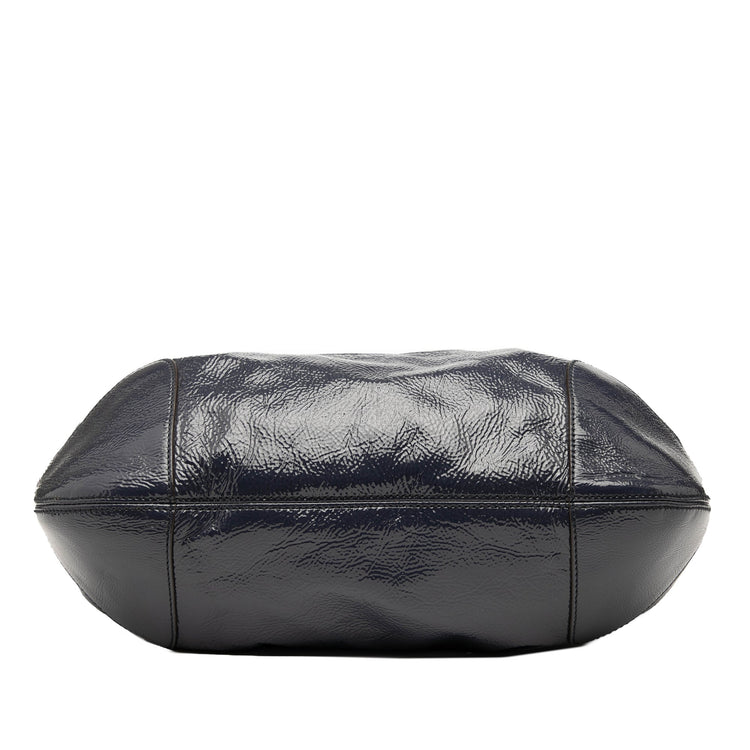 Vintage Gucci Patent Navy Blue Shoulder Bag