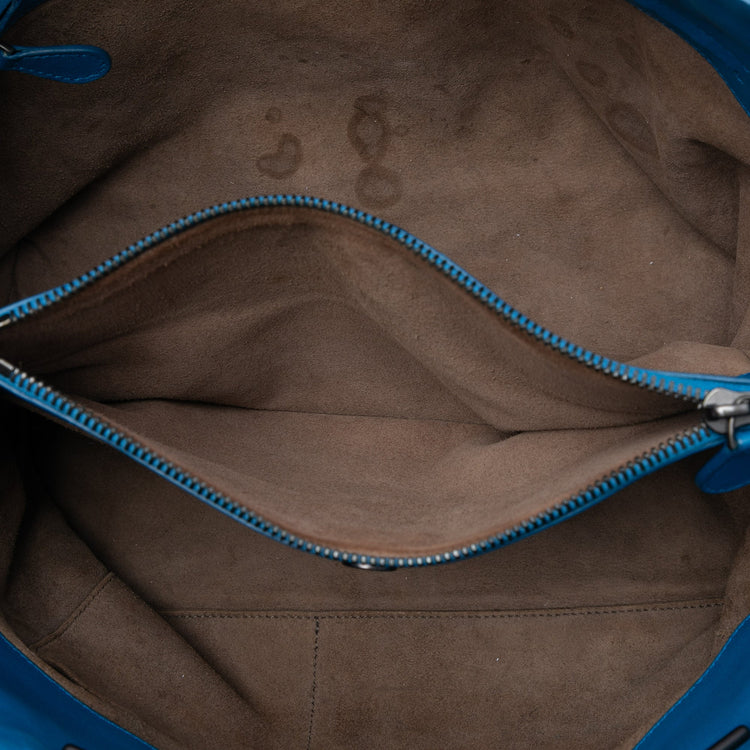 Vintage Blue Bottega Double Chain Tote