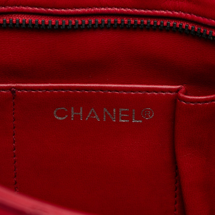 Vintage 1988 Chanel Red Lambskin Tote Bag