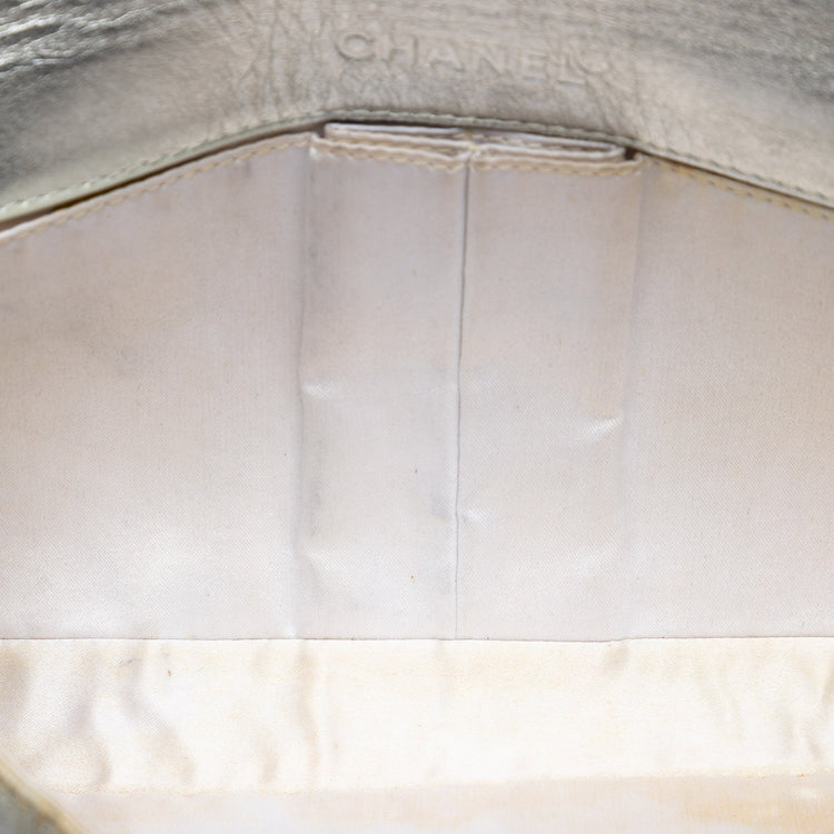 Vintage Chanel Silver East West Flap Bag