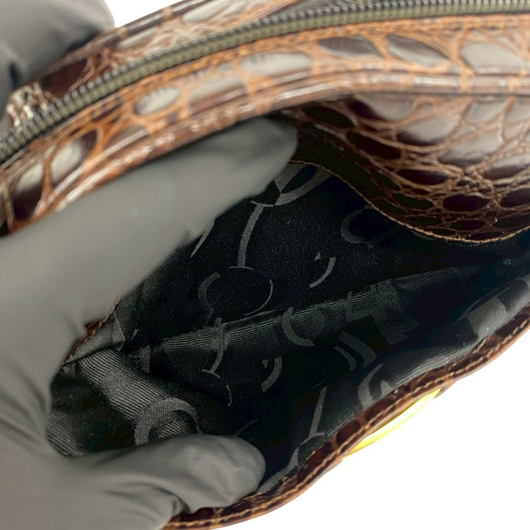 Vintage Ferragamo Croc Leather Crossbody