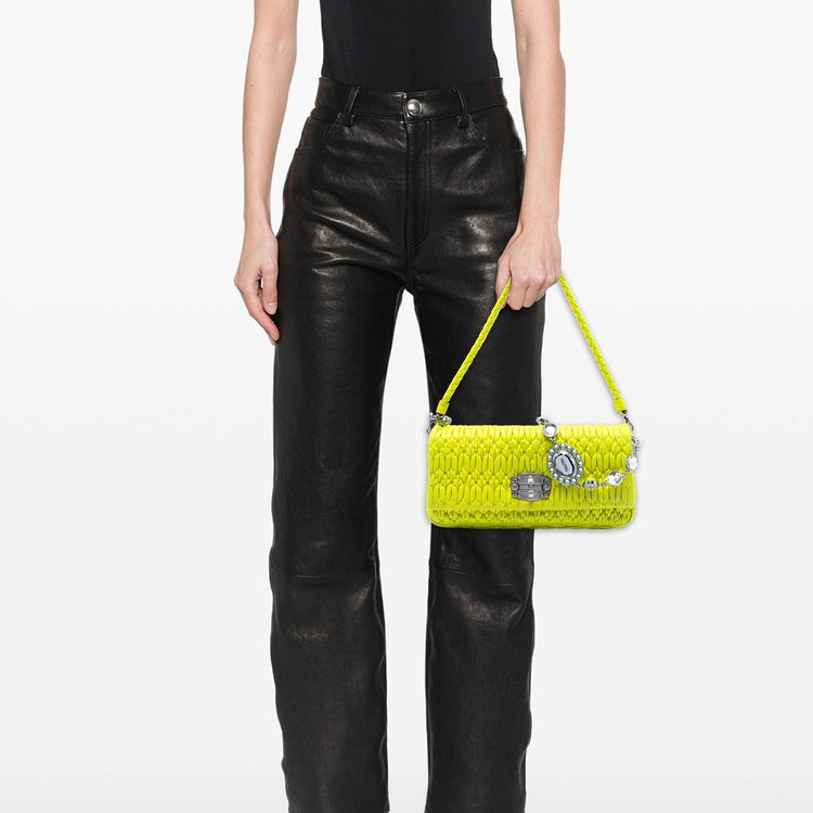 Vintage Miu Miu Yellow Crystal Chain Bag