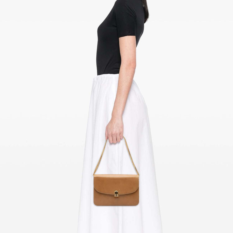 Vintage Brown Dior Chained Shoulder Bag