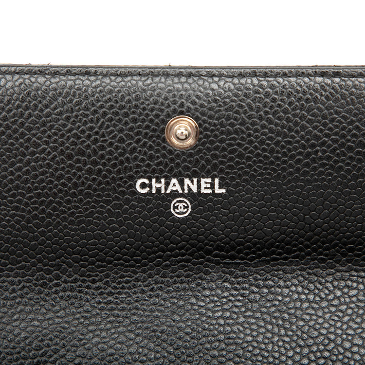 Vintage Chanel Black Quilted Flap Long Wallet