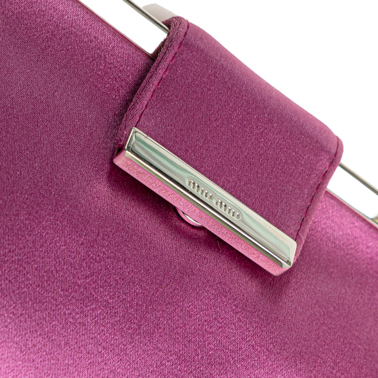 Vintage Miu Miu Pink Satin Clutch On Strap