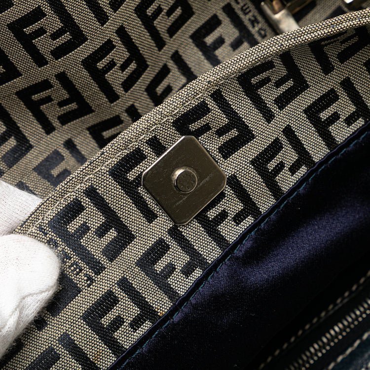 Vintage 2010 Fendi Navy Zucchino Tote