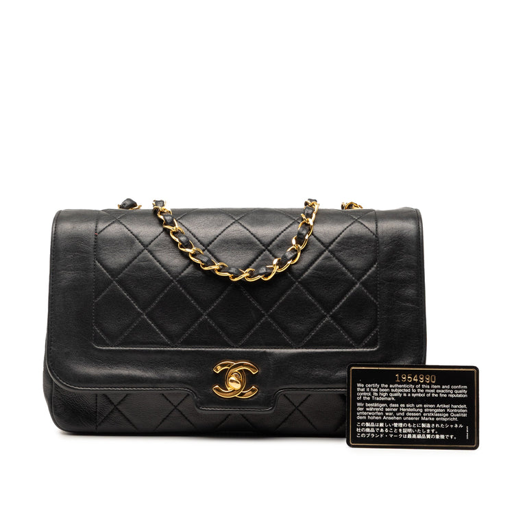Vintage Black Chanel LambSkin Diana Bag