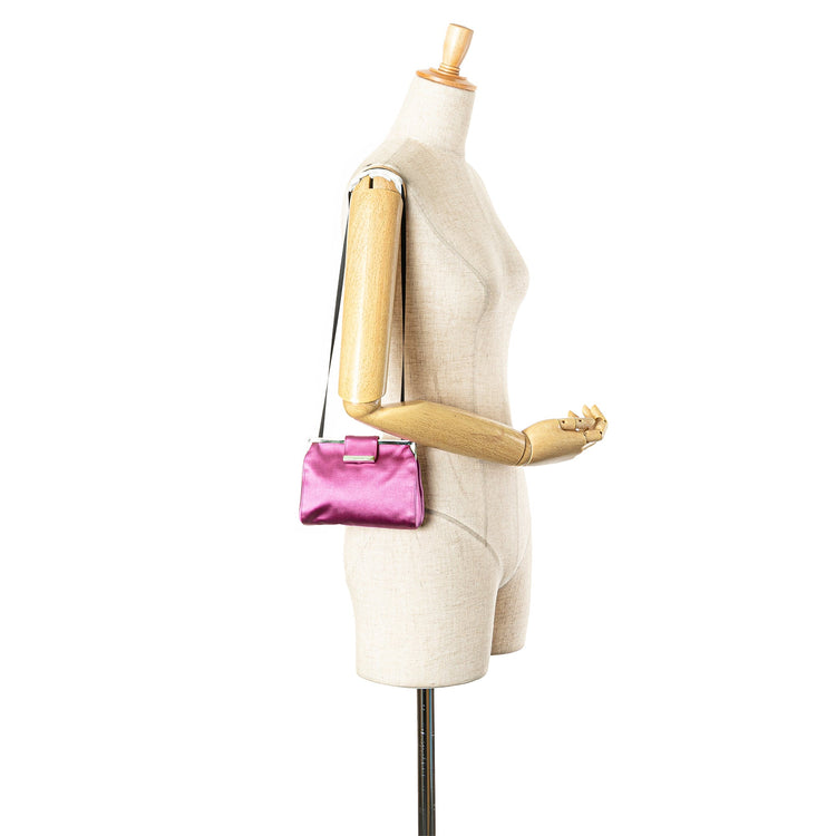 Vintage Miu Miu Pink Satin Clutch On Strap