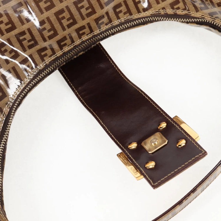 Vintage Fendi PVC Crescent Shoulder Bag