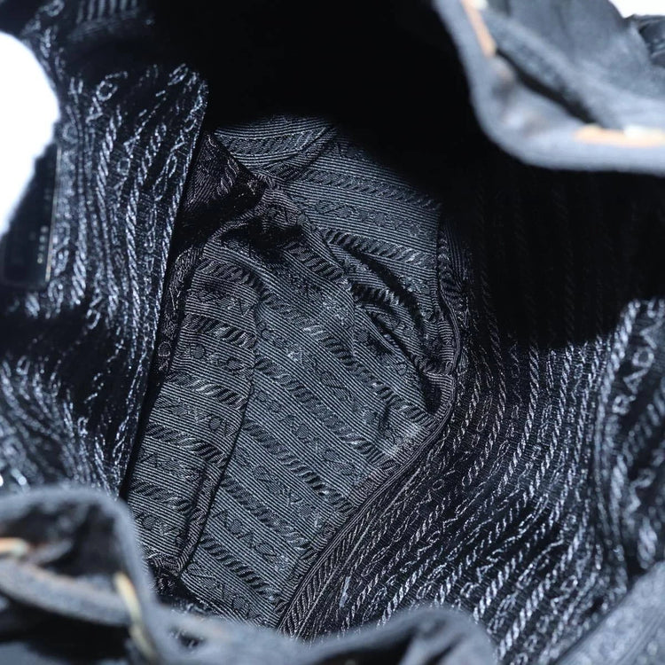 Vintage Prada Black Nylon and Leather Backpack