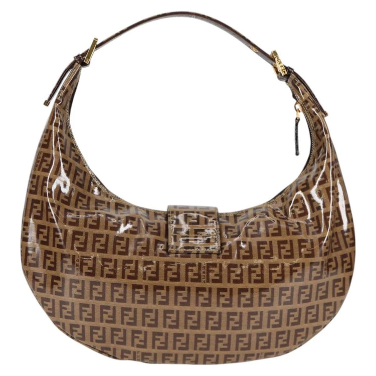 Vintage Fendi PVC Crescent Shoulder Bag
