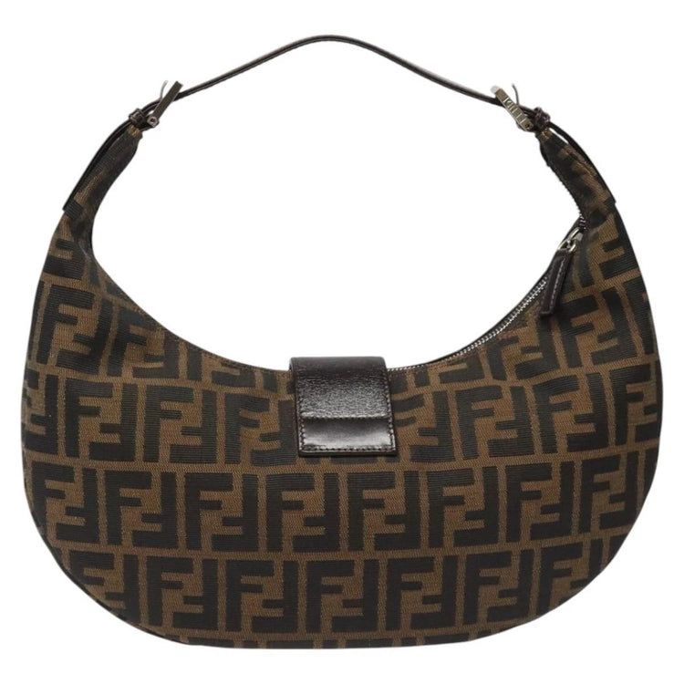 Vintage Fendi Zucca Canvas Hobo Shoulder Bag