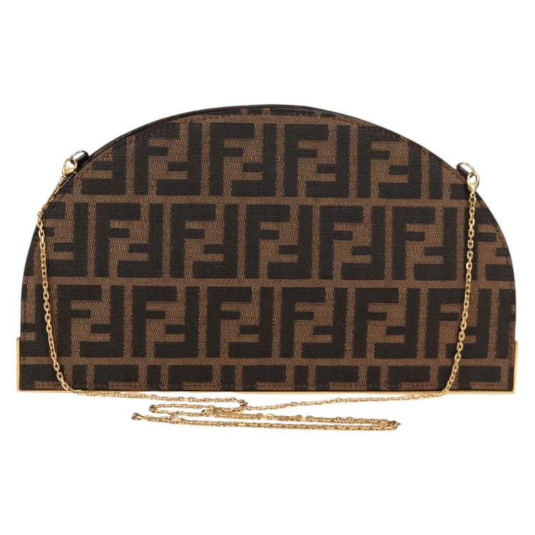 Vintage Fendi Canvas Crescent Clutch