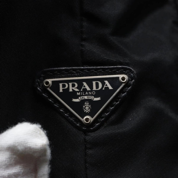 Vintage Prada Black Nylon and Leather Backpack