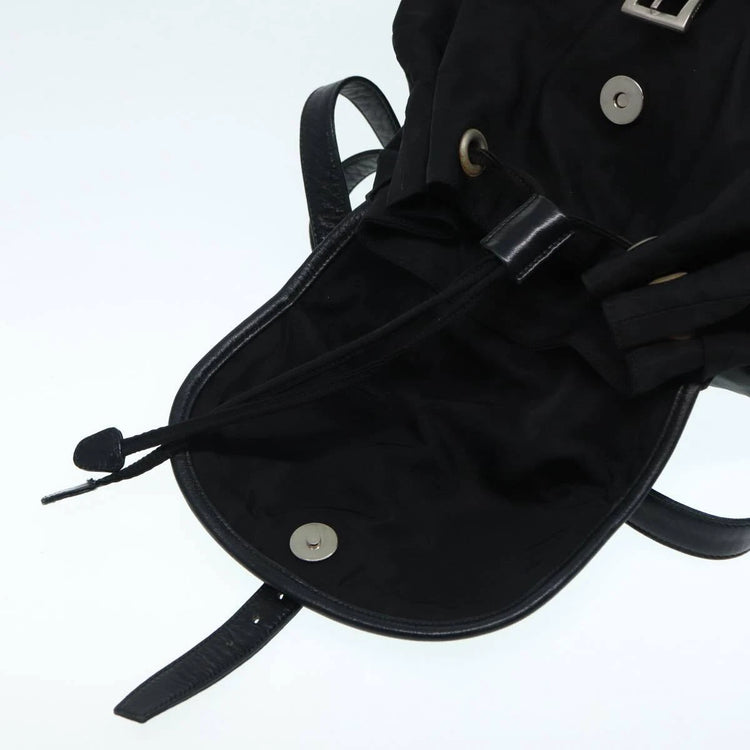 Vintage Prada Black Nylon and Leather Backpack
