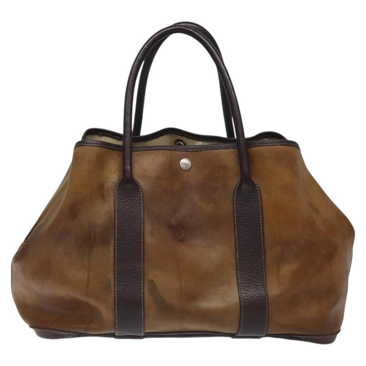 Vintage Hermes Worn In Leather Garden Party Tote