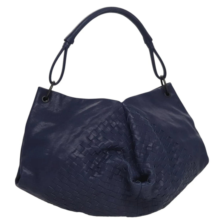Vintage Bottega Veneta Navy Blue Dumpling Shoulder Bag