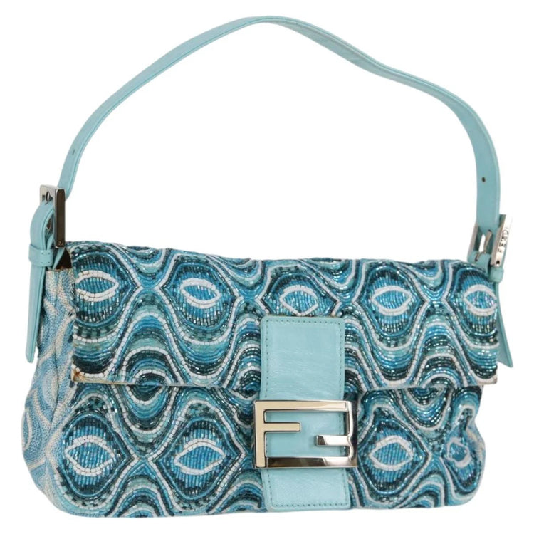 Vinage 2004 Fendi Turquoise Beaded Baguette