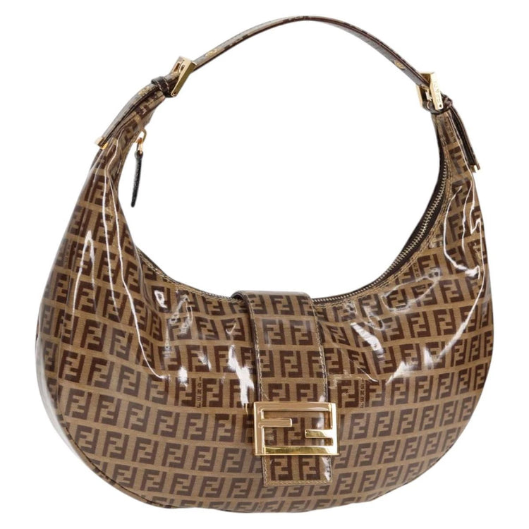 Vintage Fendi PVC Crescent Shoulder Bag