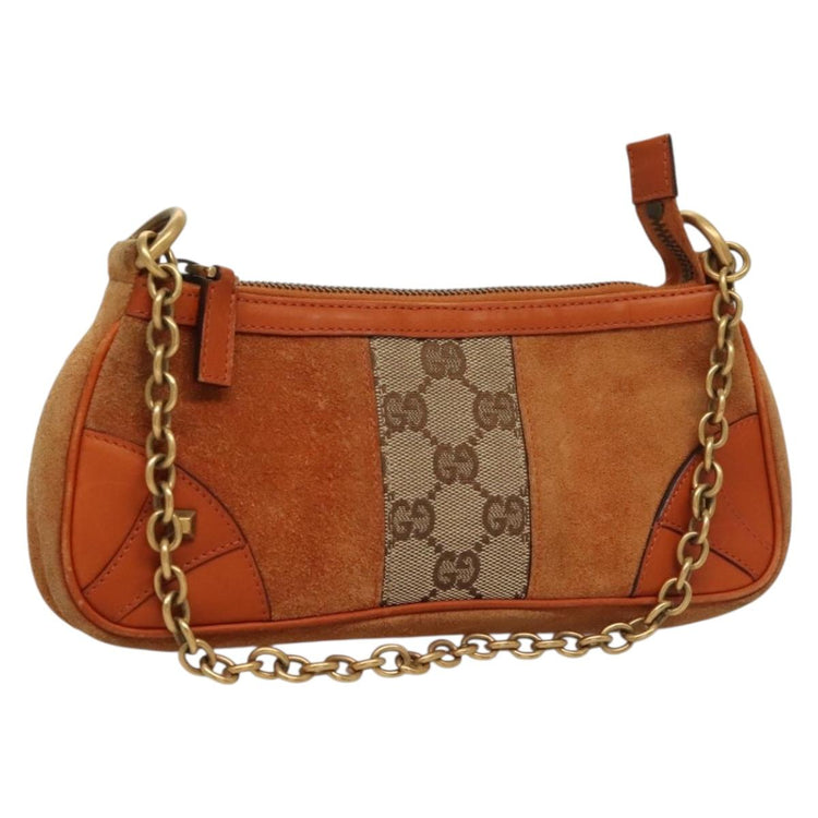 Vintage Gucci Orange Suede Small Chain Bag