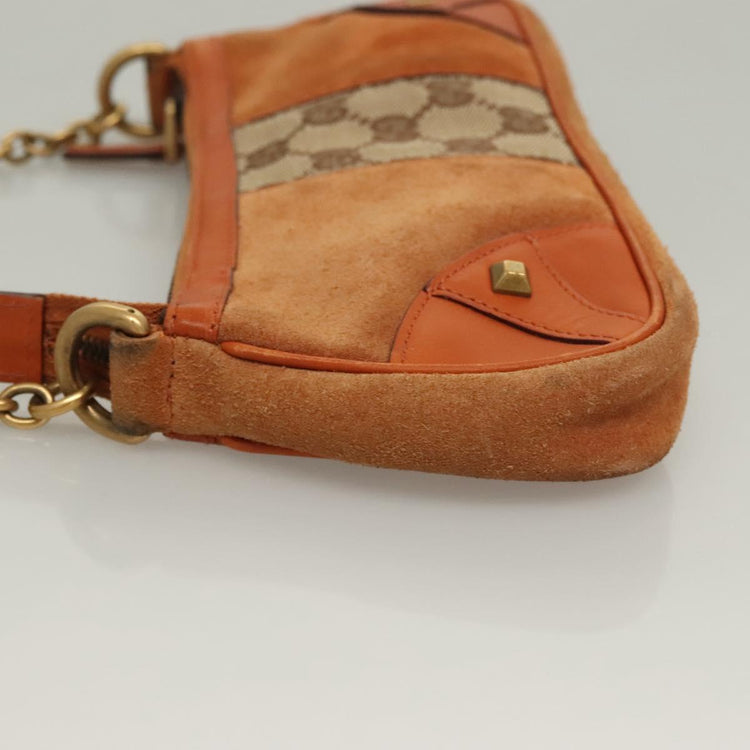Vintage Gucci Orange Suede Small Chain Bag