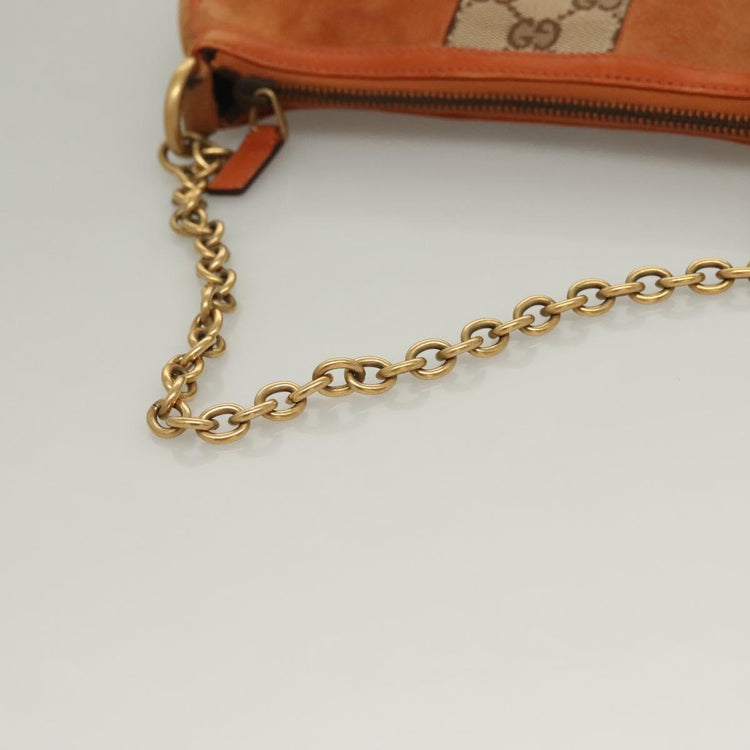 Vintage Gucci Orange Suede Small Chain Bag