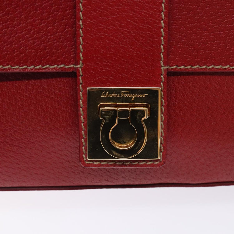 Vintage Ferragamo Red Leather Shoulder Bag