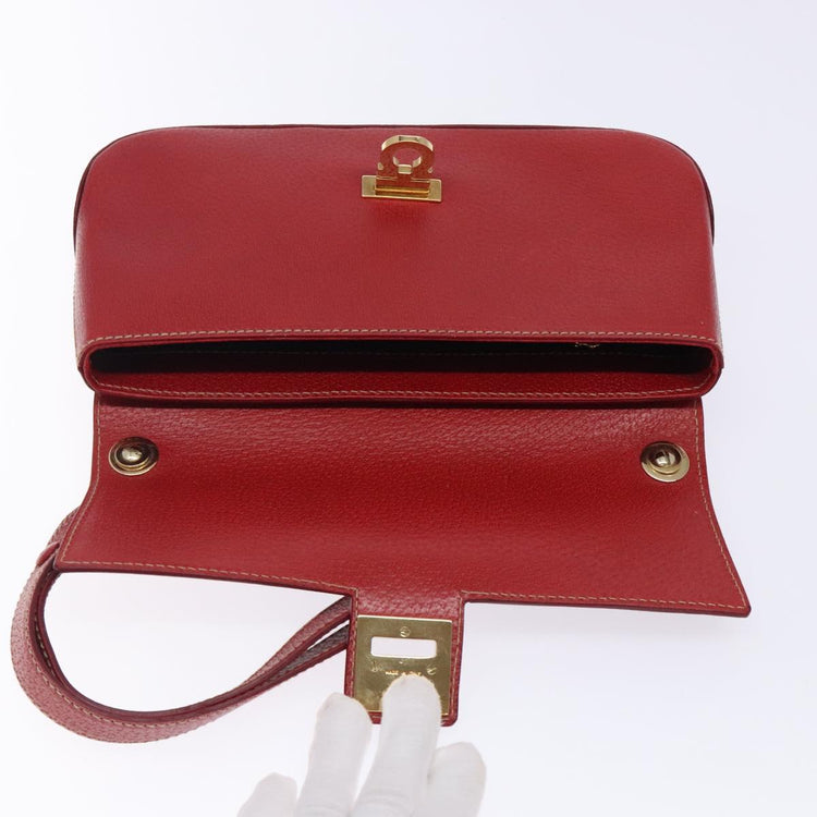 Vintage Ferragamo Red Leather Shoulder Bag
