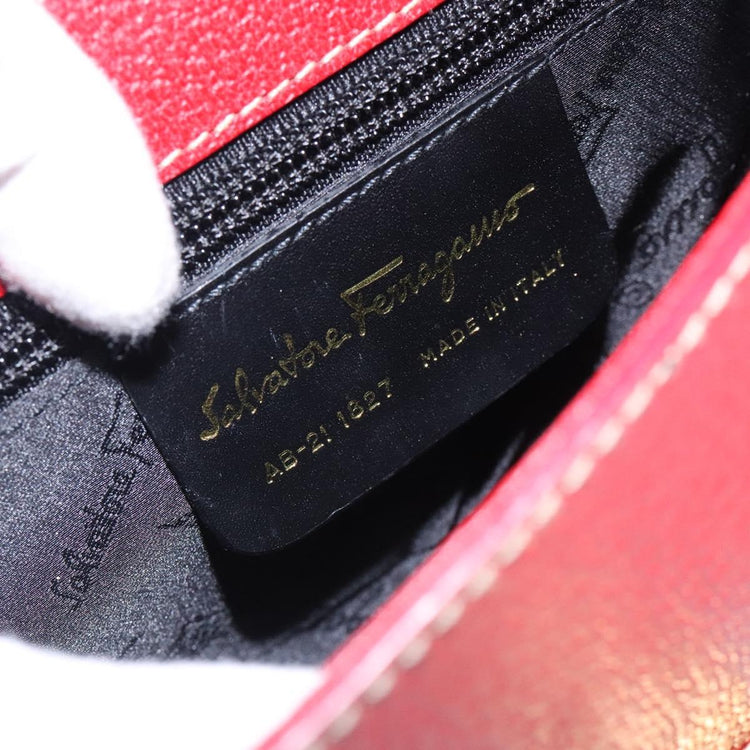 Vintage Ferragamo Red Leather Shoulder Bag