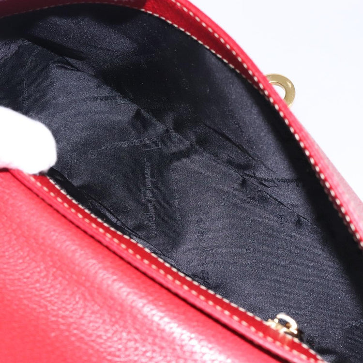 Vintage Ferragamo Red Leather Shoulder Bag