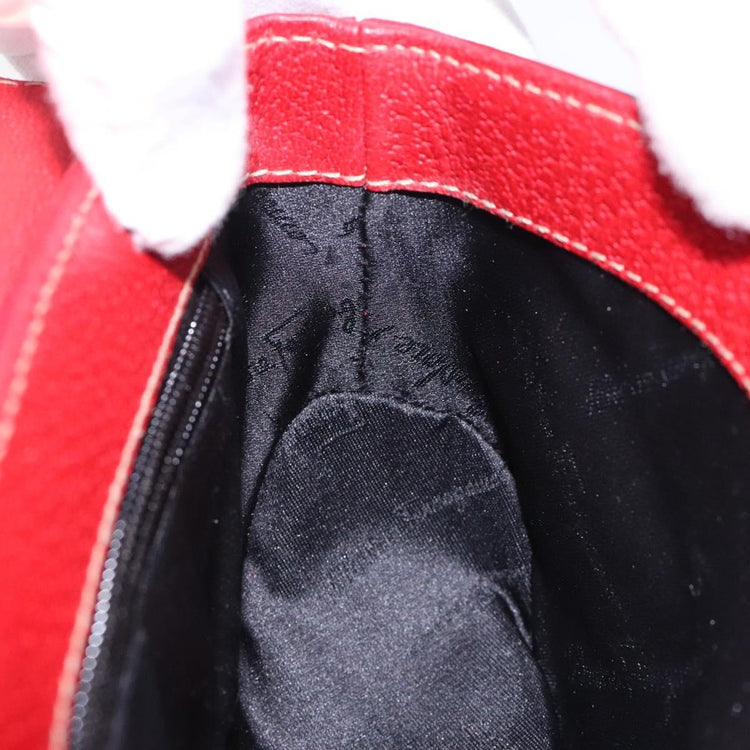 Vintage Ferragamo Red Leather Shoulder Bag